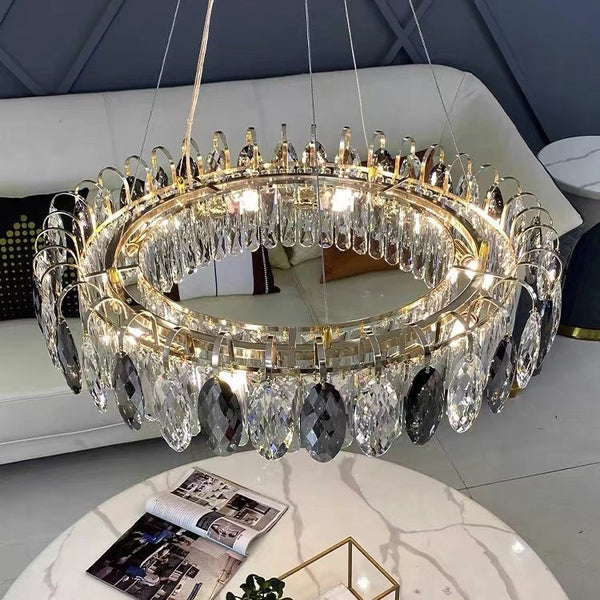 Luxurious K9 Crystal Chandelier Modern Ceiling Light Fixtures Set for Living Room/Dining Room
