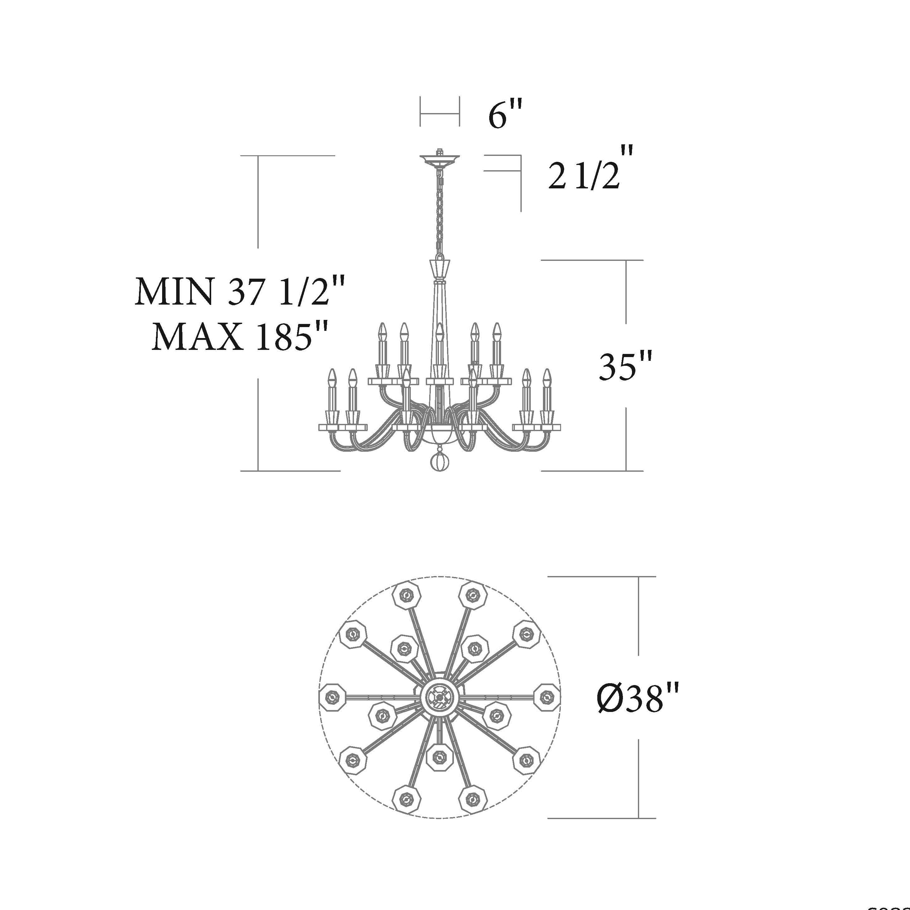Aria S9338 Amadeus 15-lt 38" Chandelier