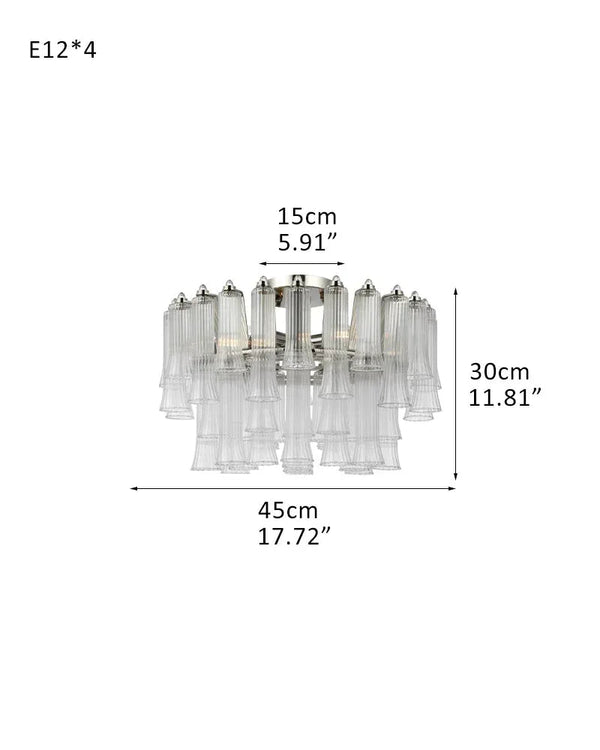 9 Light 20" Wide LED Lorelei Round Tiered Chandelier in Black Chain use for dining room 4-light-D45*H30CM D17.72"*H11.81"-Ceiling Silver American chandelier