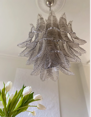 Murano Chandelier – 36 glass leaves – Smoked