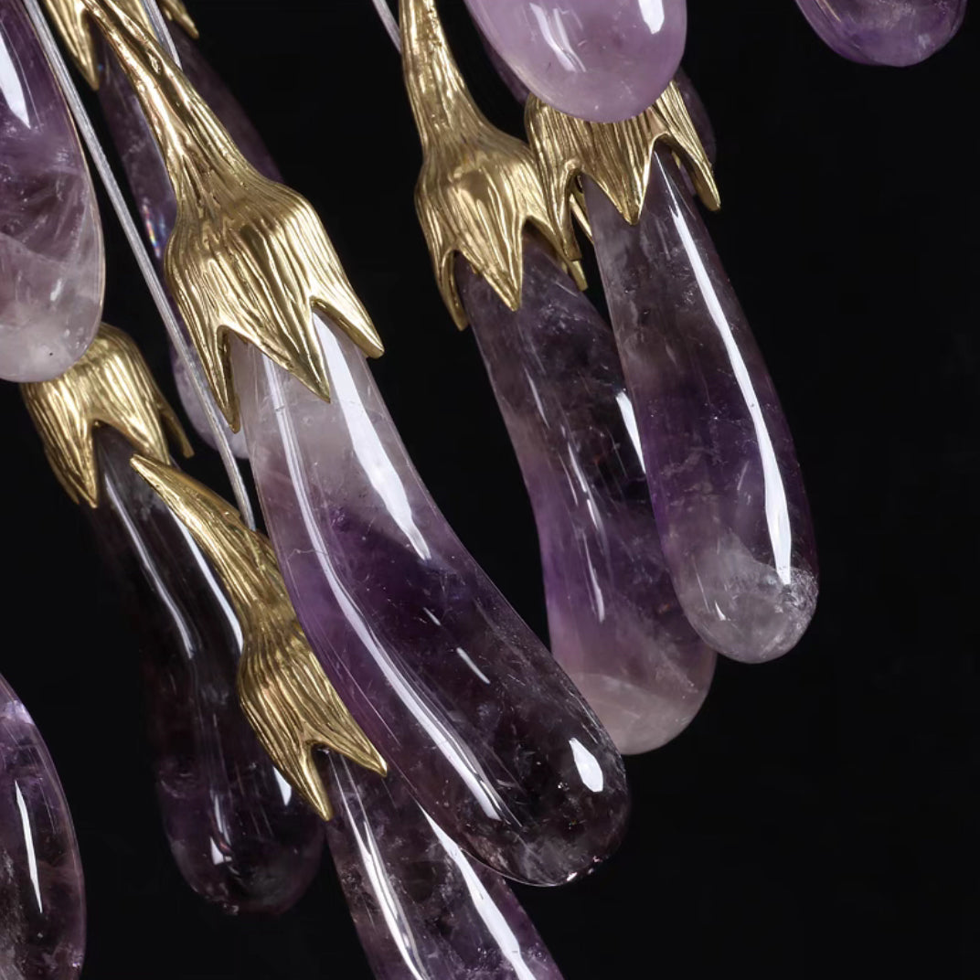 Fashionable and Beautiful Eggplant-shaped Crystal Chandelier