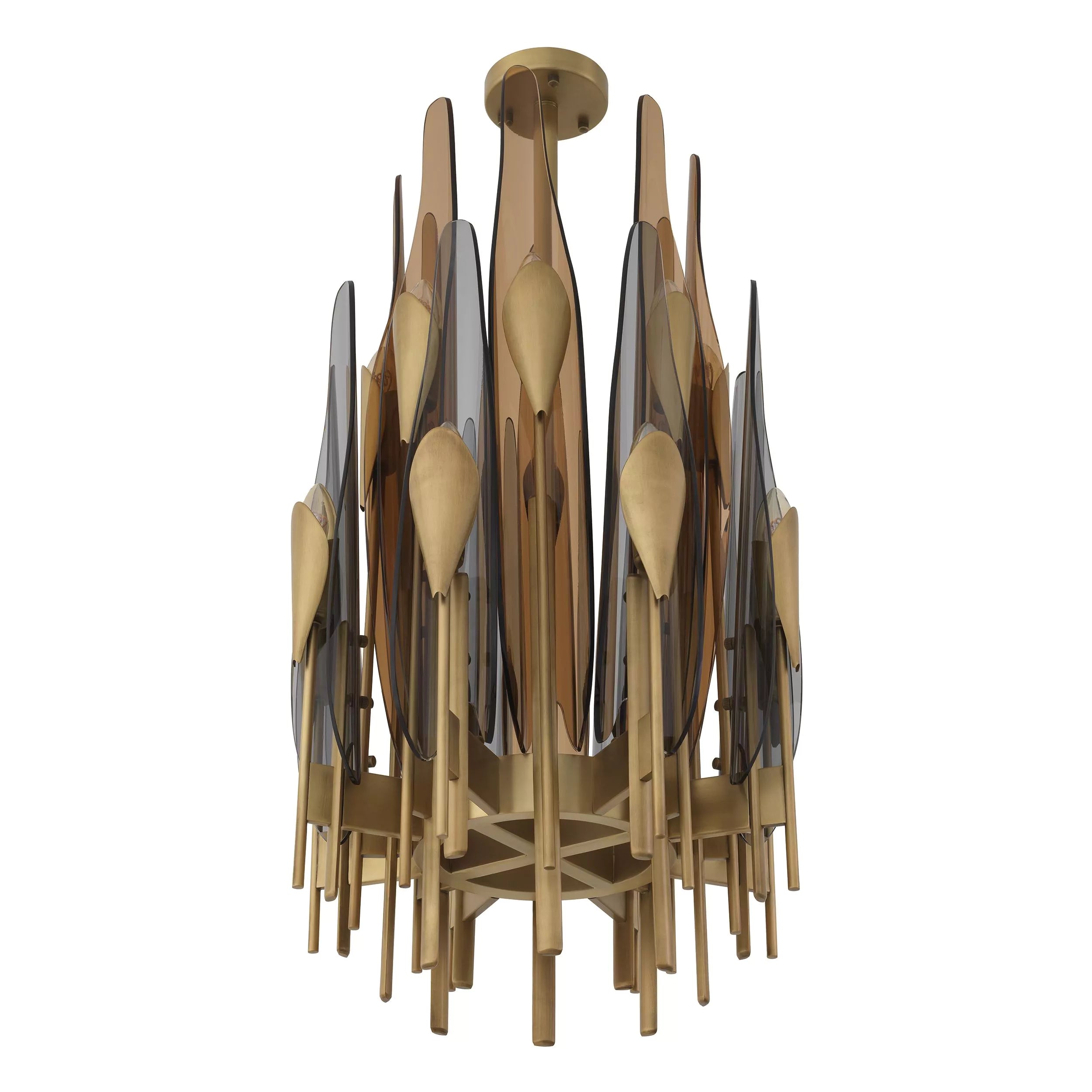 Eternity Vertical Modern Brass Chandelier Antique Brass/Bronze Highlight Finish)