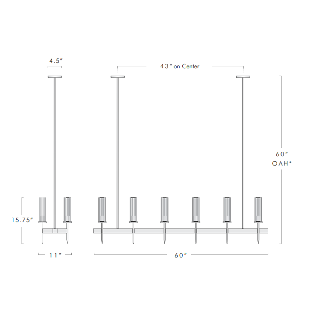 Alouett Glass Linear Chandelier