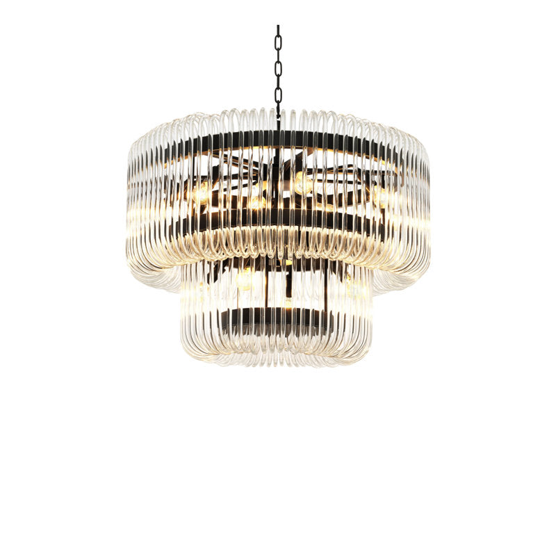 Eichholtz Sutton 15-Light House Chandelier: Art Deco Inspired Crystal and Metal