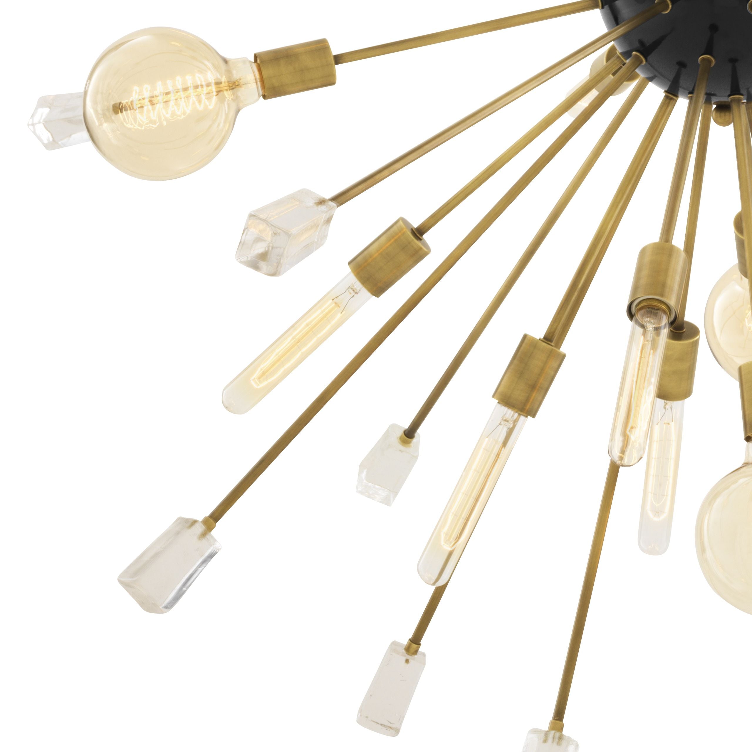 Pluto Modern Brass Chandelier S/L - Black/Brass