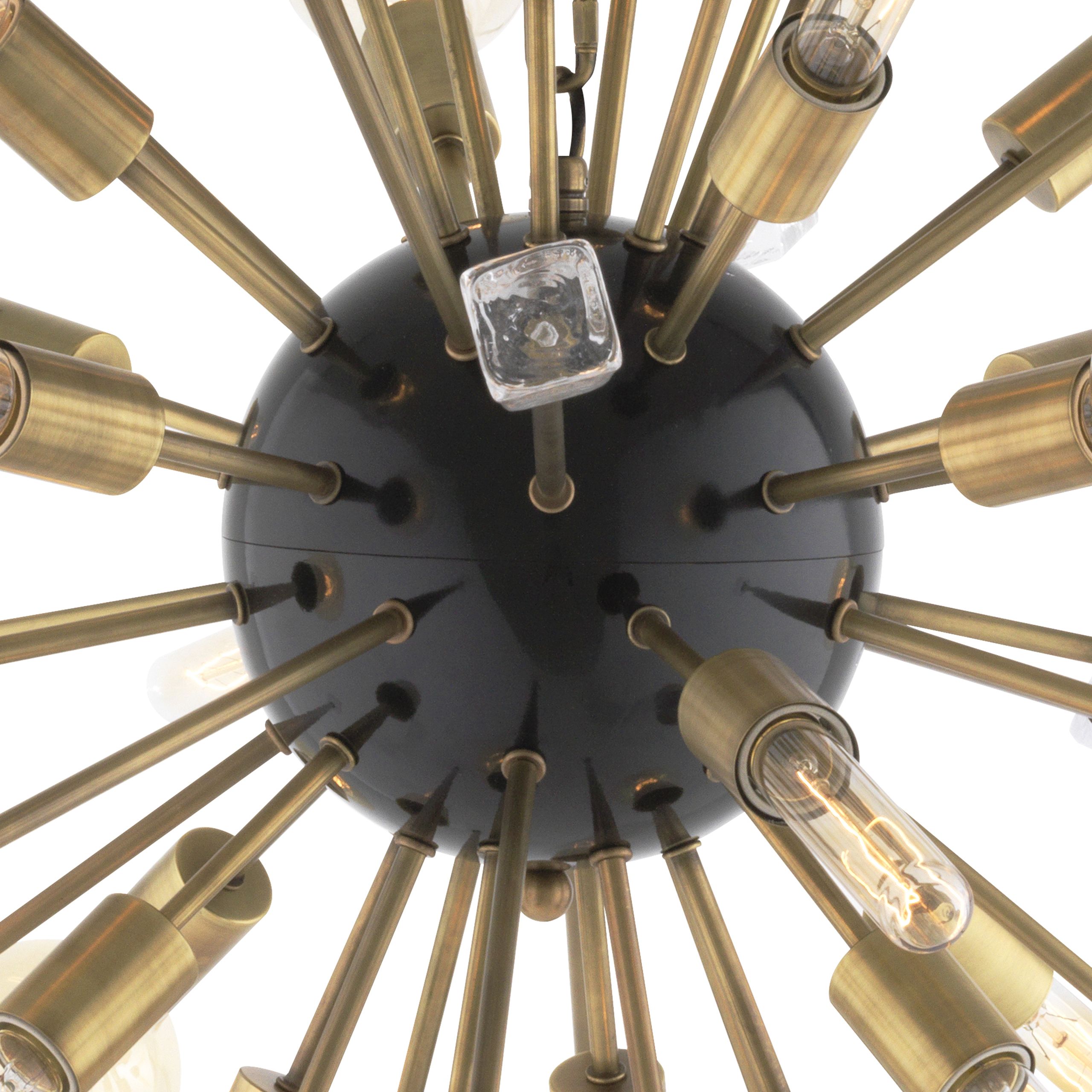 Pluto Modern Brass Chandelier S/L - Black/Brass