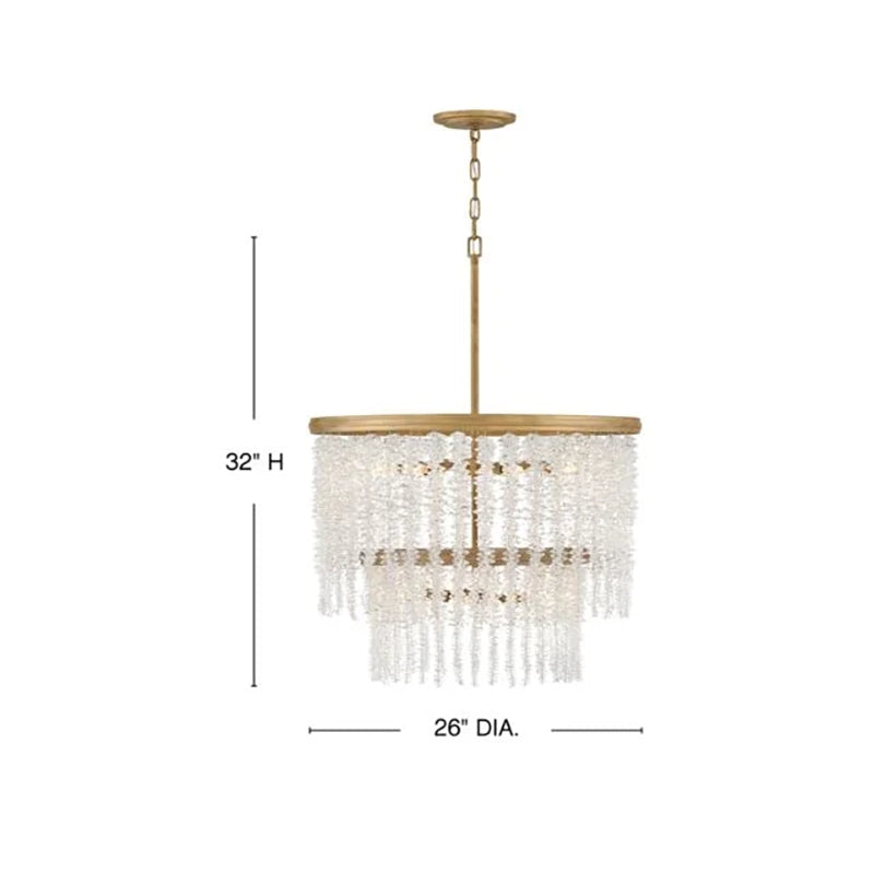 Valley Lamps Vac Crystal Round 2 Tier Chandelier 26"