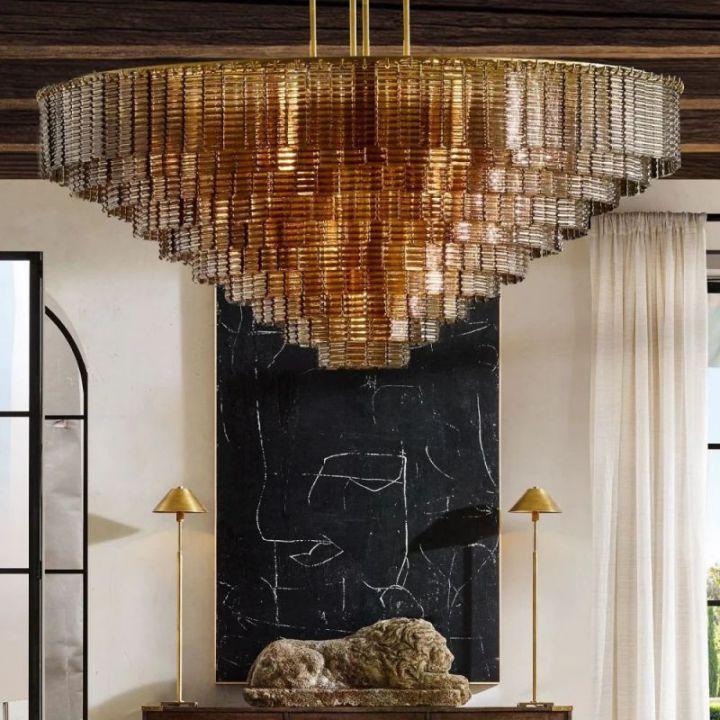 Sirena Smoke Glass Round Chandelier 52"