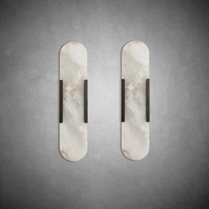 Wall Sconces Set of 2, Alabaster Wall Light, 19.7'' Indoor Vanity Light Fixtures for Bathroom