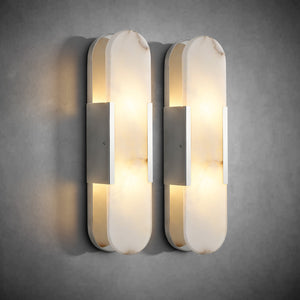 Wall Sconces Set of 2, Alabaster Wall Light, 19.7'' Indoor Vanity Light Fixtures for Bathroom
