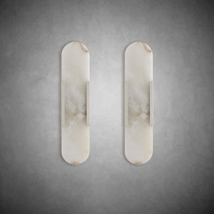 Wall Sconces Set of 2, Alabaster Wall Light, 19.7'' Indoor Vanity Light Fixtures for Bathroom