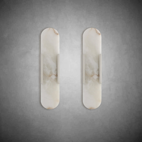 Wall Sconces Set of 2, Alabaster Wall Light, 19.7'' Indoor Vanity Light Fixtures for Bathroom