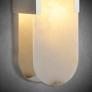 Wall Sconces Set of 2, Alabaster Wall Light, 19.7'' Indoor Vanity Light Fixtures for Bathroom