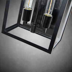 21" Gold Outdoor Wall Sconce with Glass Shade