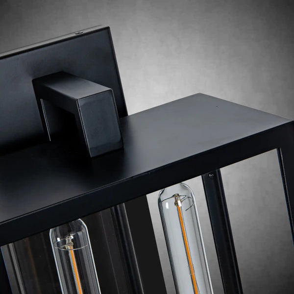 21" Gold Outdoor Wall Sconce with Glass Shade