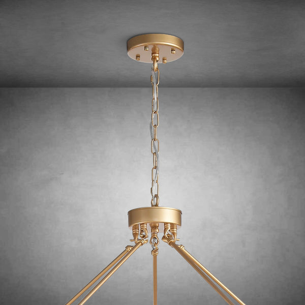 Wagon Wheel Chandelier with Glass Shades