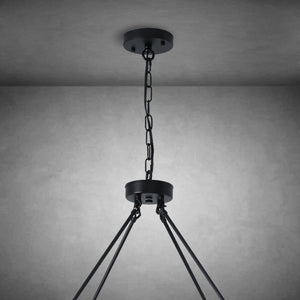 Wagon Wheel Chandelier with Glass Shades