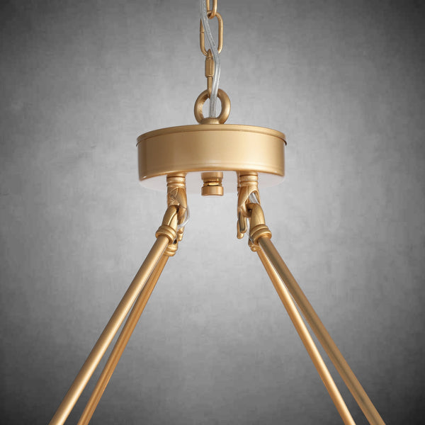 Wagon Wheel Chandelier with Glass Shades