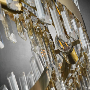 Modern Gold 2-Tier Crystal Chandelier 39.4 Inch