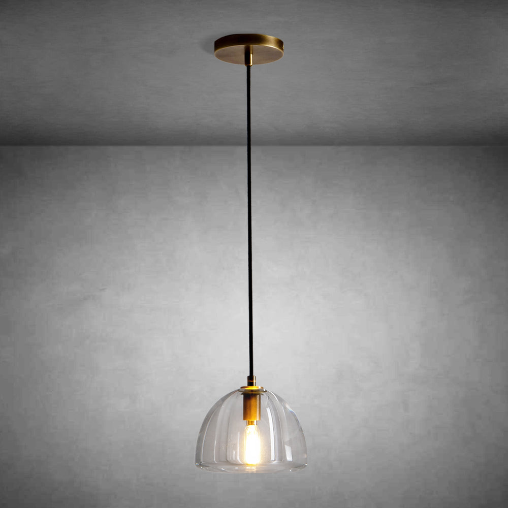 Hemispherical Crystal Pendant Light