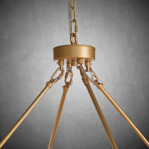 Two-Tier Wagon Wheel Chandelier with Glass Shades