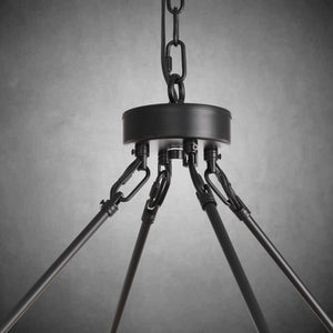 Two-Tier Wagon Wheel Chandelier with Glass Shades