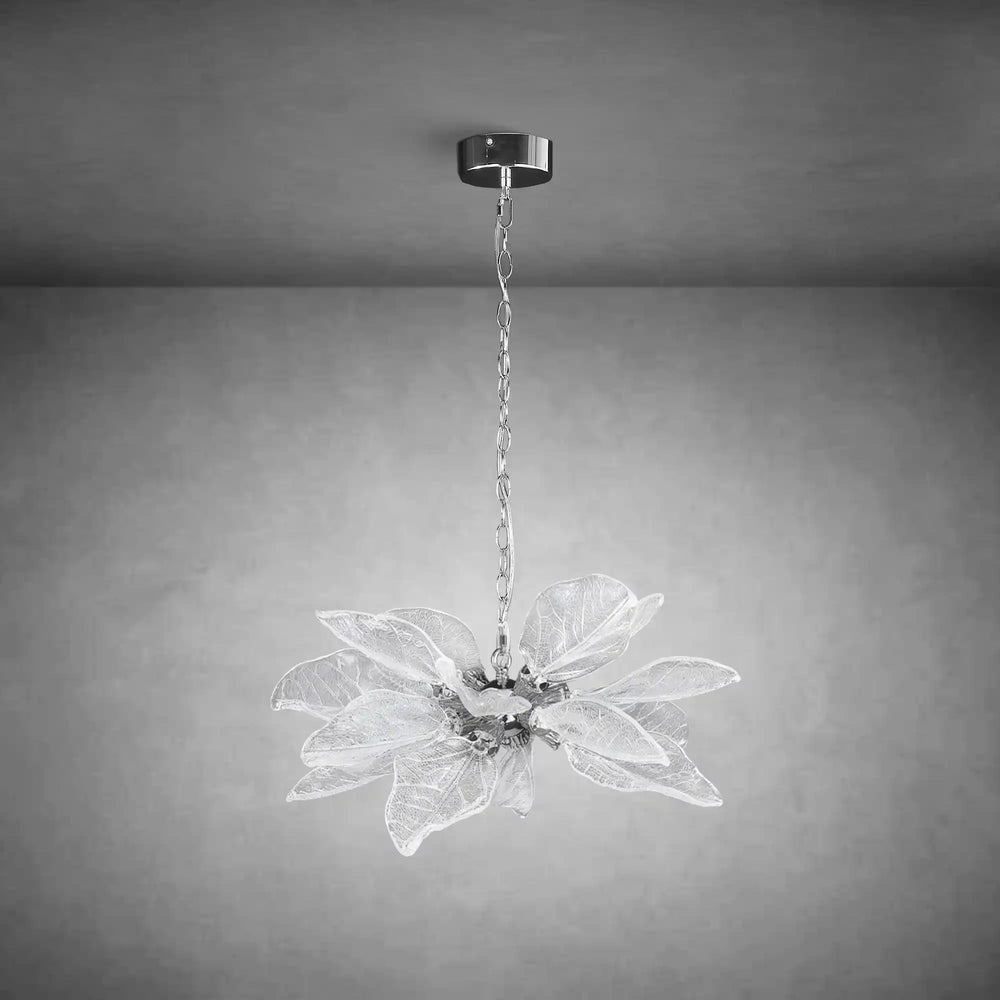 Modern Silver Leaf Chandelier D23 LED Dimmer Adjustable