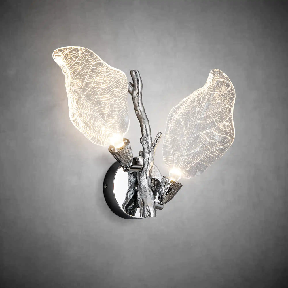 Silver Leaf Dimmable LED Wall Sconce – Modern Home Lighting