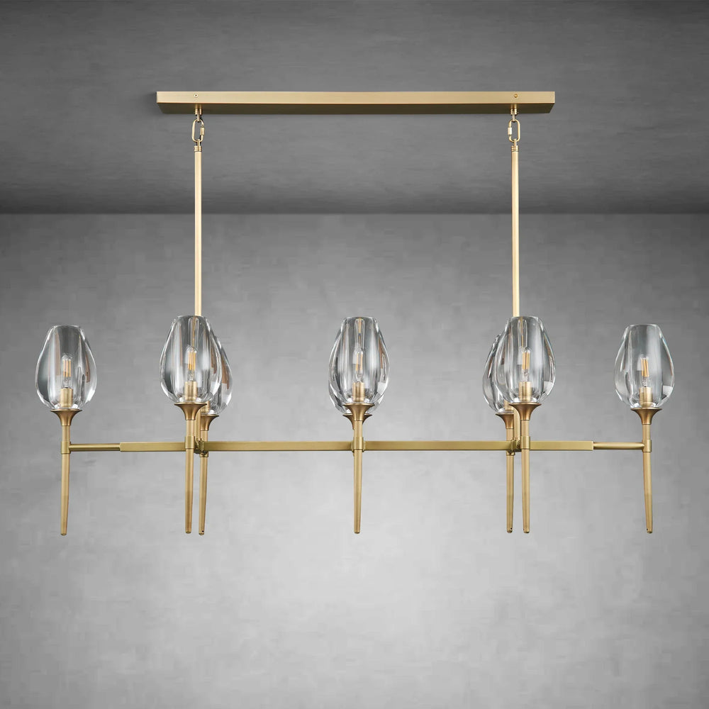 Modern Tulip Linear Chandelier for Dining Room and Bedroom