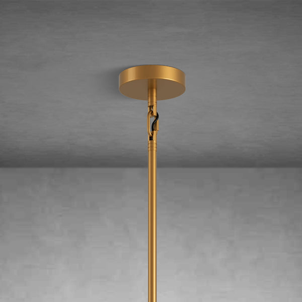 48" Round Brass Crystal Chandelier