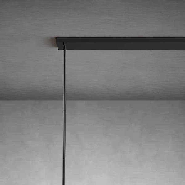 Modern Linear Chandelier with Clear Glass Cylinder Lights for Dining Room