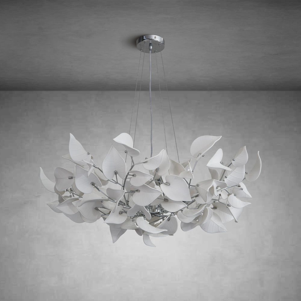 Ceramic Ginkgo Leaf Chandelier