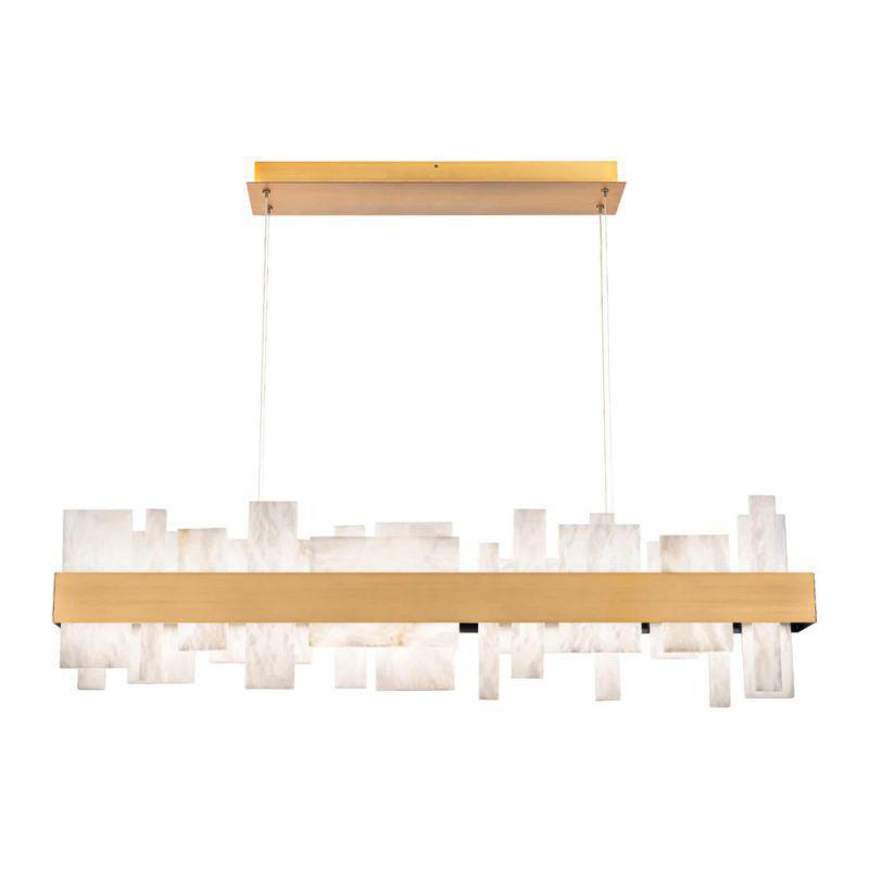 Acropolis 46in LED Linear Alabaster Chandelier-chandeliers for dining room,chandeliers for stairways,chandeliers for foyer,chandeliers for bedrooms,chandeliers for kitchen,chandeliers for living room-Arialamps