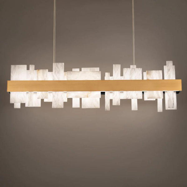 Acropolis 46in LED Linear Alabaster Chandelier-chandeliers for dining room,chandeliers for stairways,chandeliers for foyer,chandeliers for bedrooms,chandeliers for kitchen,chandeliers for living room-Arialamps