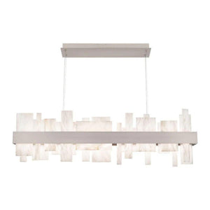Acropolis 46in LED Linear Alabaster Chandelier-chandeliers for dining room,chandeliers for stairways,chandeliers for foyer,chandeliers for bedrooms,chandeliers for kitchen,chandeliers for living room-Brushed Nickel-Arialamps