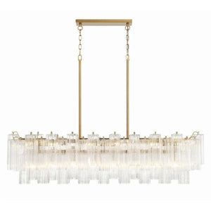 Addis 51'' Modern Linear Chandelier for Dining Room-Brass-Clear-