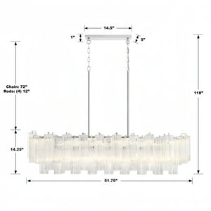 Addis 51'' Modern Linear Chandelier for Dining Room-