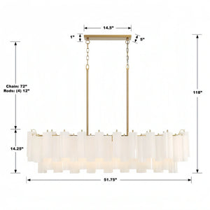 Addis 51'' Modern Linear Chandelier for Dining Room-