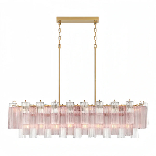 Addis 51'' Modern Linear Chandelier for Dining Room-Brass-Spring-Arialamps