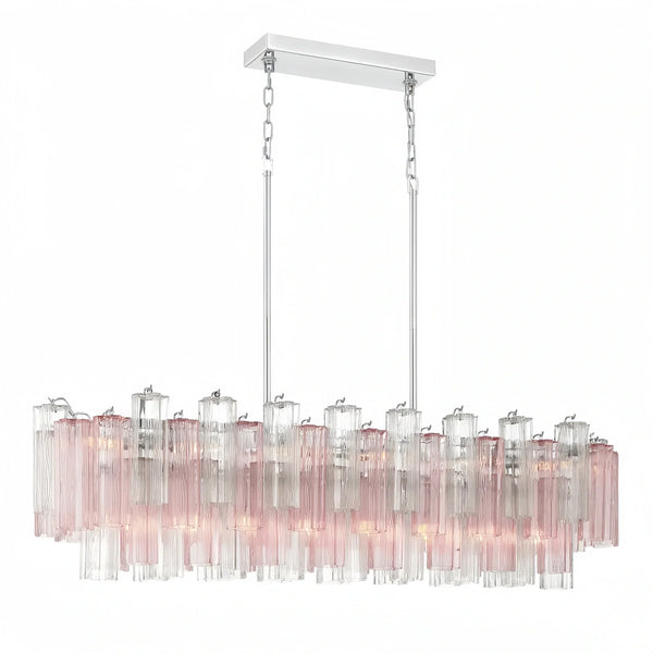 Addis 51'' Modern Linear Chandelier for Dining Room-Chrome-Spring-Arialamps