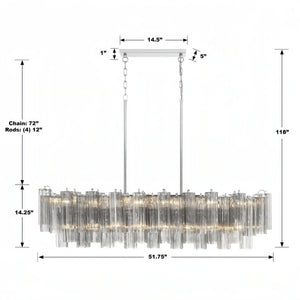 Addis 51'' Modern Linear Chandelier for Dining Room-