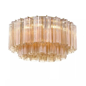 Addis Flushmount 22"/32"-22"-7 Lights-Brass-Amber-Arialamps