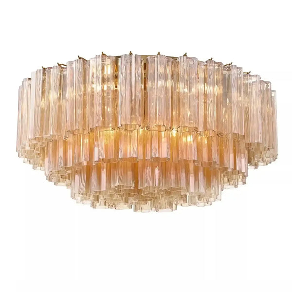 Addis Flushmount 22"/32"-32"-16 Lights-Brass-Amber-Arialamps