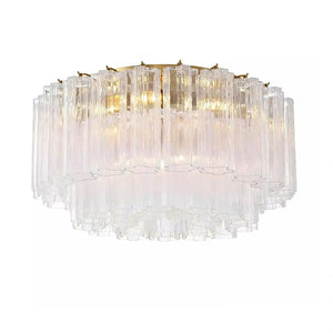 Addis Flushmount 22"/32"-22"-7 Lights-Brass-Clear-Arialamps