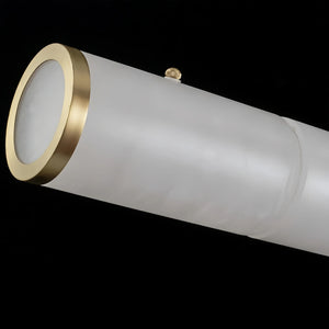 Modern Linear Alabaster Chandelier, Chandelier Over Dining Table