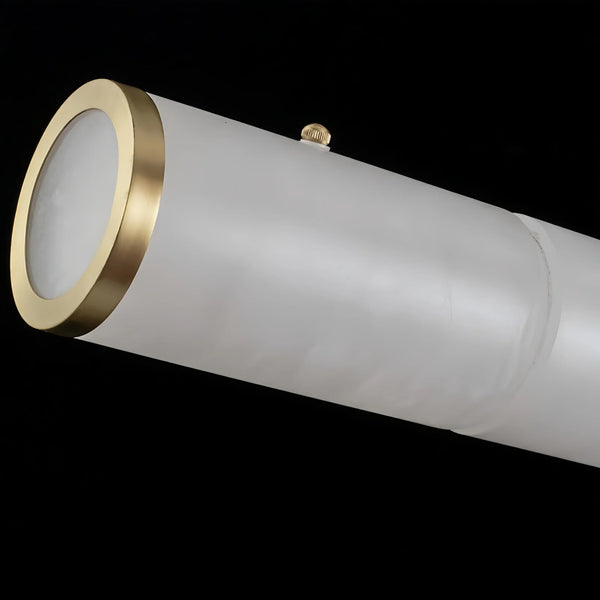 Modern Linear Alabaster Chandelier, Chandelier Over Dining Table