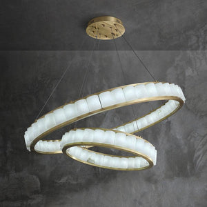 Alabaster Anne Circle Round Chandeliers-23.6" D+40.2" D-Arialamps