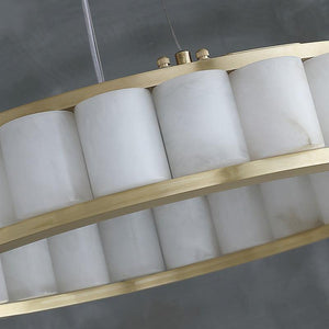 Alabaster Anne Circle Round Chandeliers-Arialamps