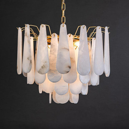 Alabaster Anne Foyer Art Chandelier-D 22.4"-Arialamps