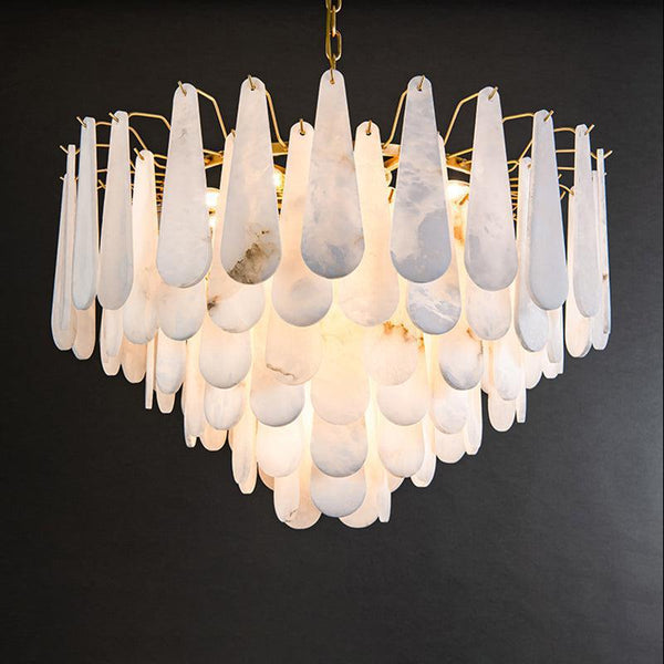 Alabaster Anne Foyer Art Chandelier-D 31.5"-Arialamps